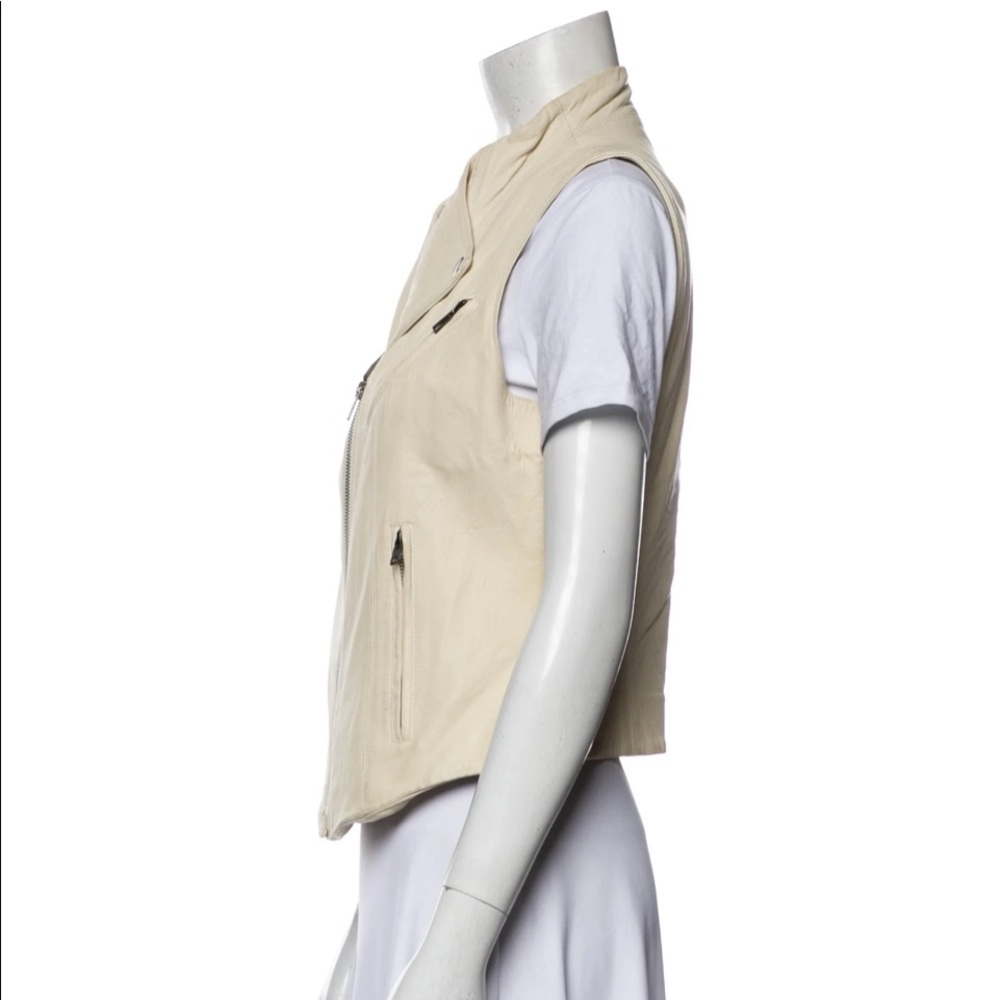 THEORY white moto 100% lambskin leather vest - Picture 2 of 6